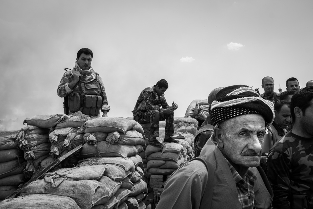 Peshmerga soldiers on the Gwer front line, southwestern Erbil, May 3, 2016. (Photo: Kurdistan24/Alexandre Afonso)
